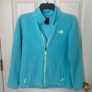 North Face Aqua Blue Zip Up Fleece